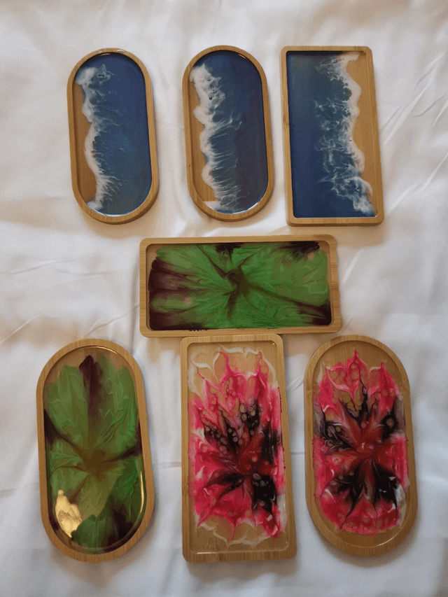 Wooden trinket trays